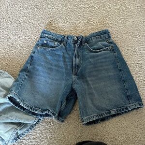 Zara High Waisted Mom Denim Shorts